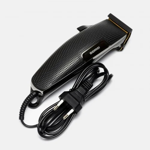 Профессиональная машинка для стрижки волос Gemei GM-806 4 съемные насадки работает от сети 220 Черная