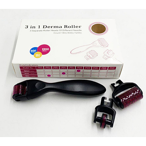 Мезороллер для лица и тела 2Life Derma Roller 3 in 1 Black (vol-1707)