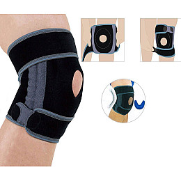 Короткий разъемный наколенник с силиконовым кольцом и спиральными ребрами Ortop ES-7A91 Универсальный