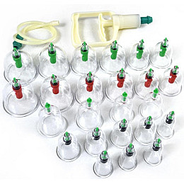 Массажные антицеллюлитные вакуумные банки BaoYi 24 шт с насосом вакууматором