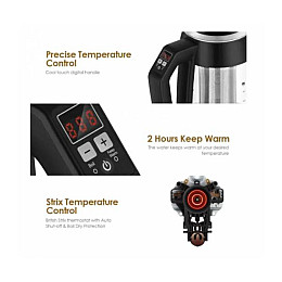 Електрочайник Midea MK-17G01B 2200 Вт Нержавіюча сталь/Чорний