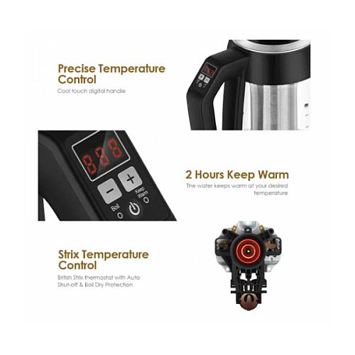 Електрочайник Midea MK-17G01B 2200 Вт Нержавіюча сталь/Чорний