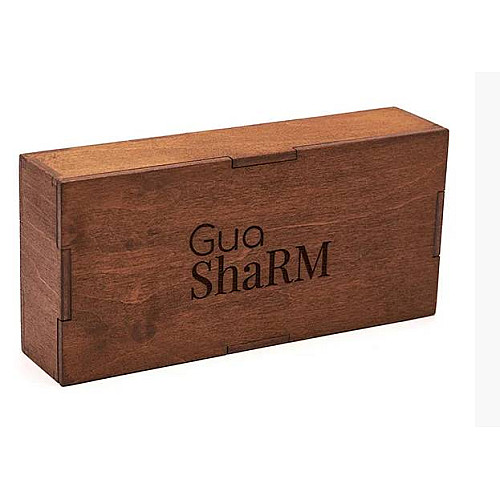 Роликовый Массажёр Розовый Кварц + Подарочная коробка из дерева Trend-Box Коричневая