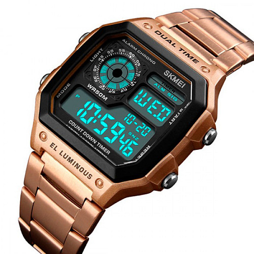 Мужские часы Skmei 1335 Ripple Rose Gold