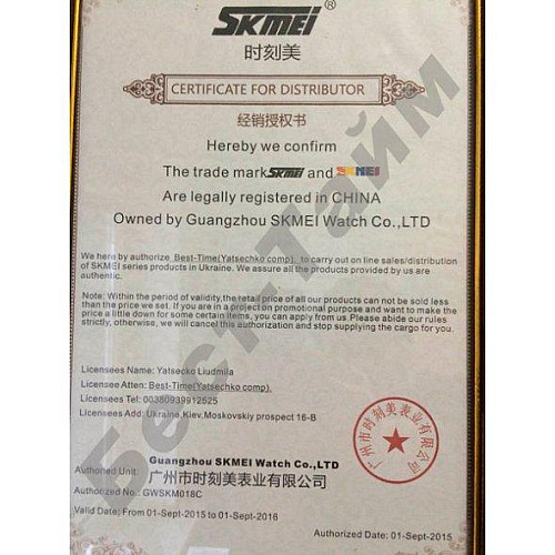 Мужские наручные часы Skmei 1456 Singapore Серебристый