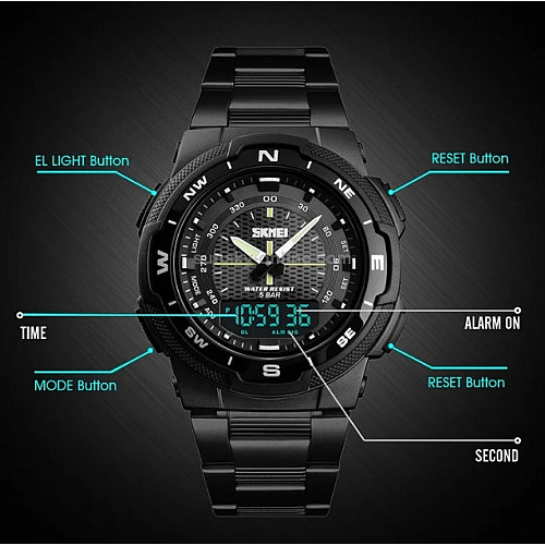 Чоловічі наручні годинники Skmei Marshal Black VIP