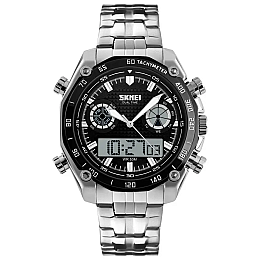 Наручные мужские часы Skmei 1204 direct Серебристый