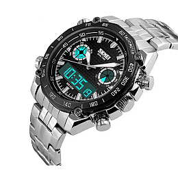 Наручные мужские часы Skmei 1204 direct Серебристый