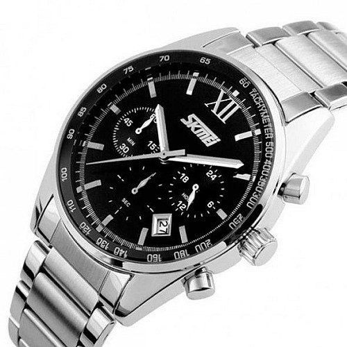 Мужские наручные часы Skmei Tandem 9096 Серебристый