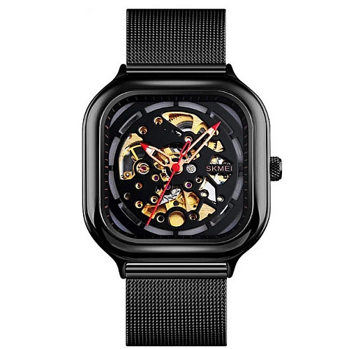 Мужские механические часы Skmei 9184 скелетон Черный