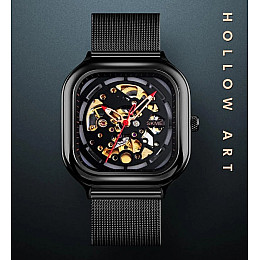 Чоловічі механічні годинники Skmei 9184 скелетон Чорний