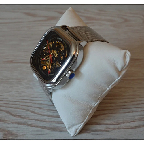 Чоловічі механічні годинники Skmei 9184 скелетон Сріблястий