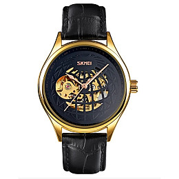 Чоловічі механічні годинники Skmei 9209 скелетон Чорний