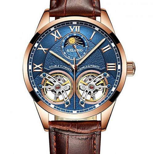 Чоловічі наручні годинники Ailang FlyWheel Золотий (1448285482)