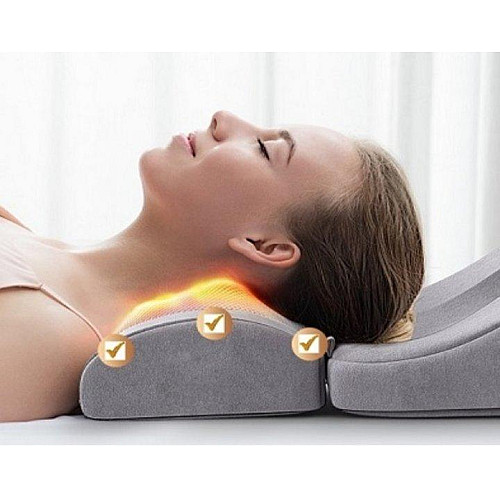 Подушка массажная роликовая для шеи, спины и тела с функцией подогрева Paradise Sound 501-С Серый (1477900013)