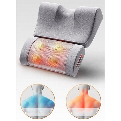 Подушка массажная роликовая для шеи, спины и тела с функцией подогрева Paradise Sound 501-С Серый (1477900013)