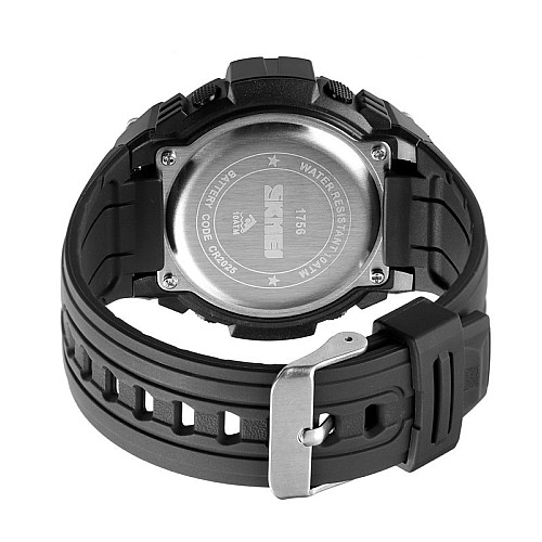 Чоловічі спортивні наручні годинники Skmei 1756 водонепроникні 10 АТМ Чорний