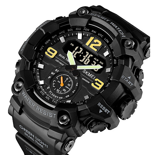 Чоловічі спортивні наручні годинники Skmei 1637 водонепроникні Чорний