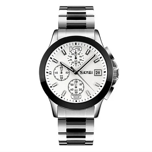 Часы мужские Skmei 9126 с хронографом Серебристый