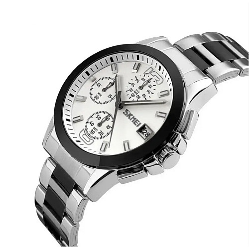 Часы мужские Skmei 9126 с хронографом Серебристый