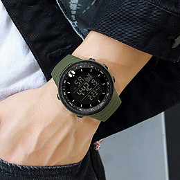 Водостійкі тактичні кварцеві годинники Sanda Bike Green