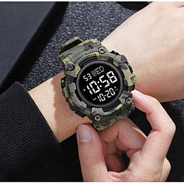 Тактические водостойкие кварцевые часы Skmei Kamo Green