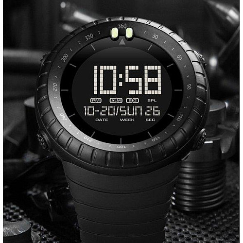 Тактические водостойкие кварцевые часы Skmei Ribas black