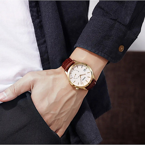 Чоловічі кварцеві годинники Skmei 1581 Prestige коричневий