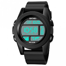 Тактические водостойкие кварцевые часы Skmei World Black