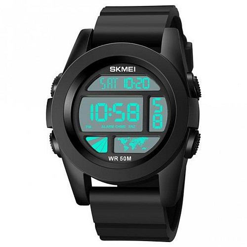 Тактические водостойкие кварцевые часы Skmei World Black