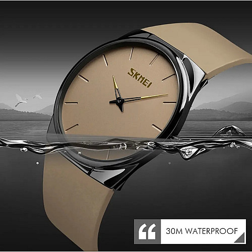 Наручные классические часы Skmei 1601S коричневый