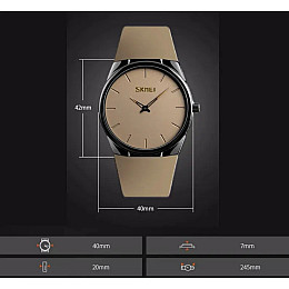 Наручные классические часы Skmei 1601S коричневый