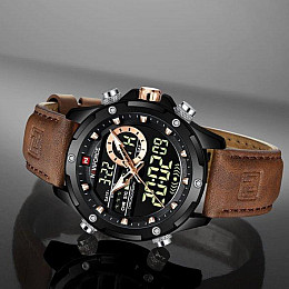 Тактические водостойкие кварцевые часы NaviForce Pride black