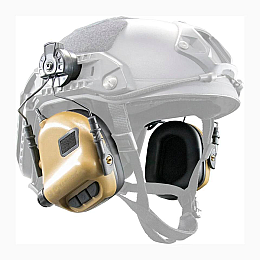 Тактические активные наушники EARMOR М31Н с креплением и гарнитурой под шлем Койот (1673046539)