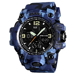 Мужские часы Skmei Hamlet 1155 Синий камуфляж