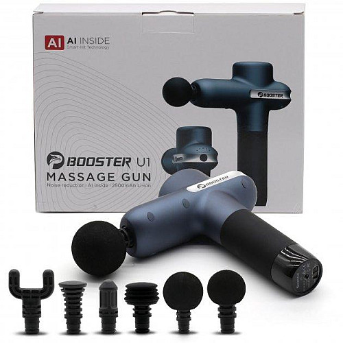 Масажер м'язовий Booster Lightsaber U1 6 насадок 2500 мАг Синій (1702034304)