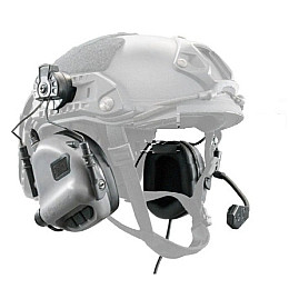 Тактические активные наушники EARMOR М32Н с креплением и гарнитурой под шлем Серый (1713646566)