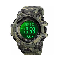 Часы мужские спортивные Skmei 1552 Зеленый камуфляж