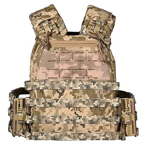 Плитоноска без плит No Brand M6 з швидким скиданням 28 х 36 х 18 см Піксель (2073630101)