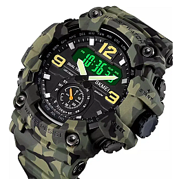 Мужские наручные часы спортивные Skmei 1637 водонепроницаемые Камуфляж