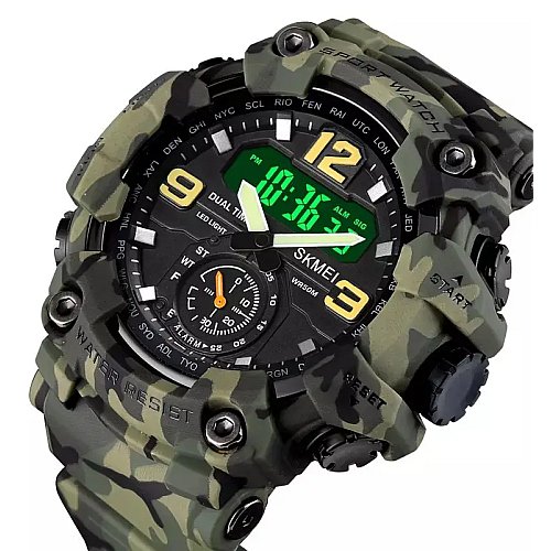 Мужские наручные часы спортивные Skmei 1637 водонепроницаемые Камуфляж