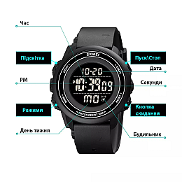 Спортивные мужские часы Skmei 1736 Черный