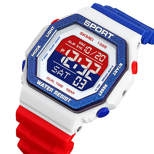 Мужские спортивные часы Skmei 1988 Красно-синий