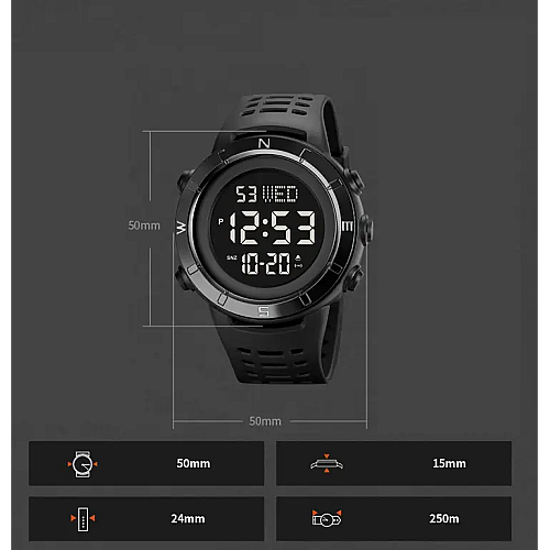 Мужские спортивные часы Skmei 2015 Черный