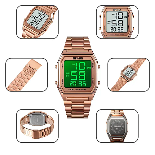 Мужские наручные часы Skmei 1735 Розовое золото