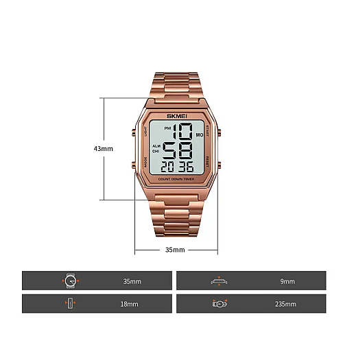 Мужские наручные часы Skmei 1735 Розовое золото