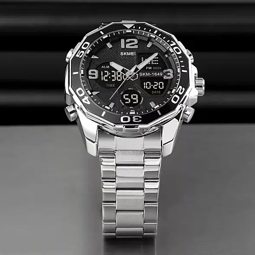 Мужские наручные часы Skmei 1649 Серебристый