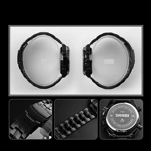 Чоловічі наручні класичні годинники Skmei 1302 Ч