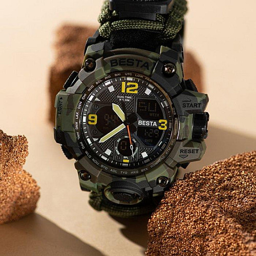 Мужские наручные часы BESTA Life Pro с компасом Хаки