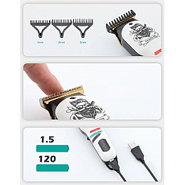 Машинка для стрижки волос VGR V-971 з дисплеєм 4 насадки (2106541359)